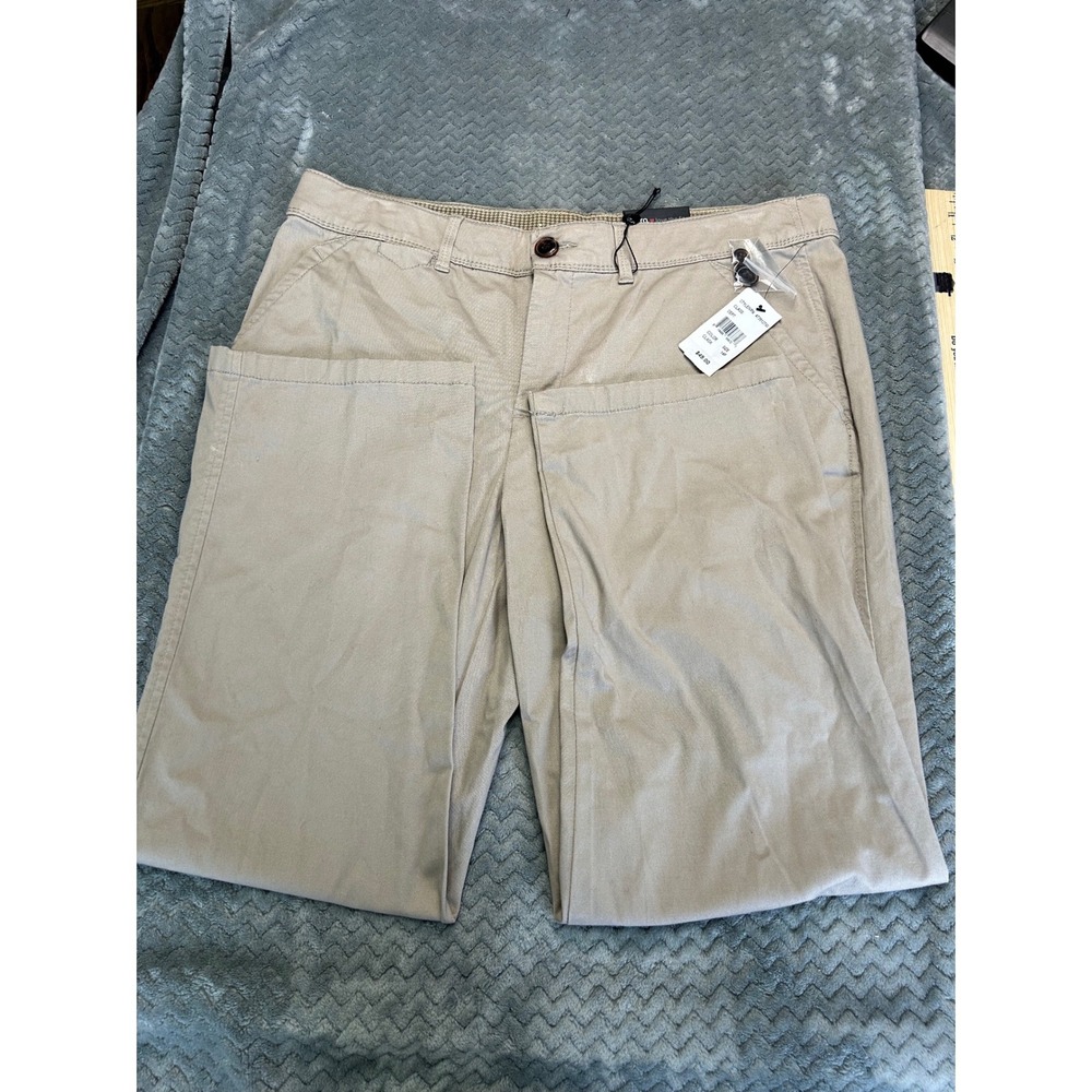 Intro Love the Fit Womens Khaki Tan Tummy Control Straight Leg Pants 14S 73512TW